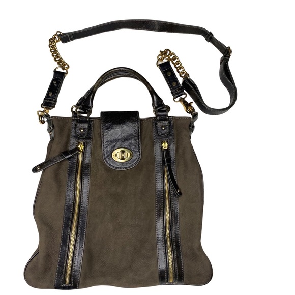 Vintage SABINA NEW YORK Brown Leather Dark Academia Style Hobo Bag